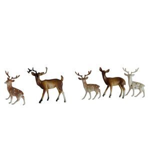 Deer Figurines Set of 5 Fawn‎ Buck Stag Christmas Holiday Decor 2"